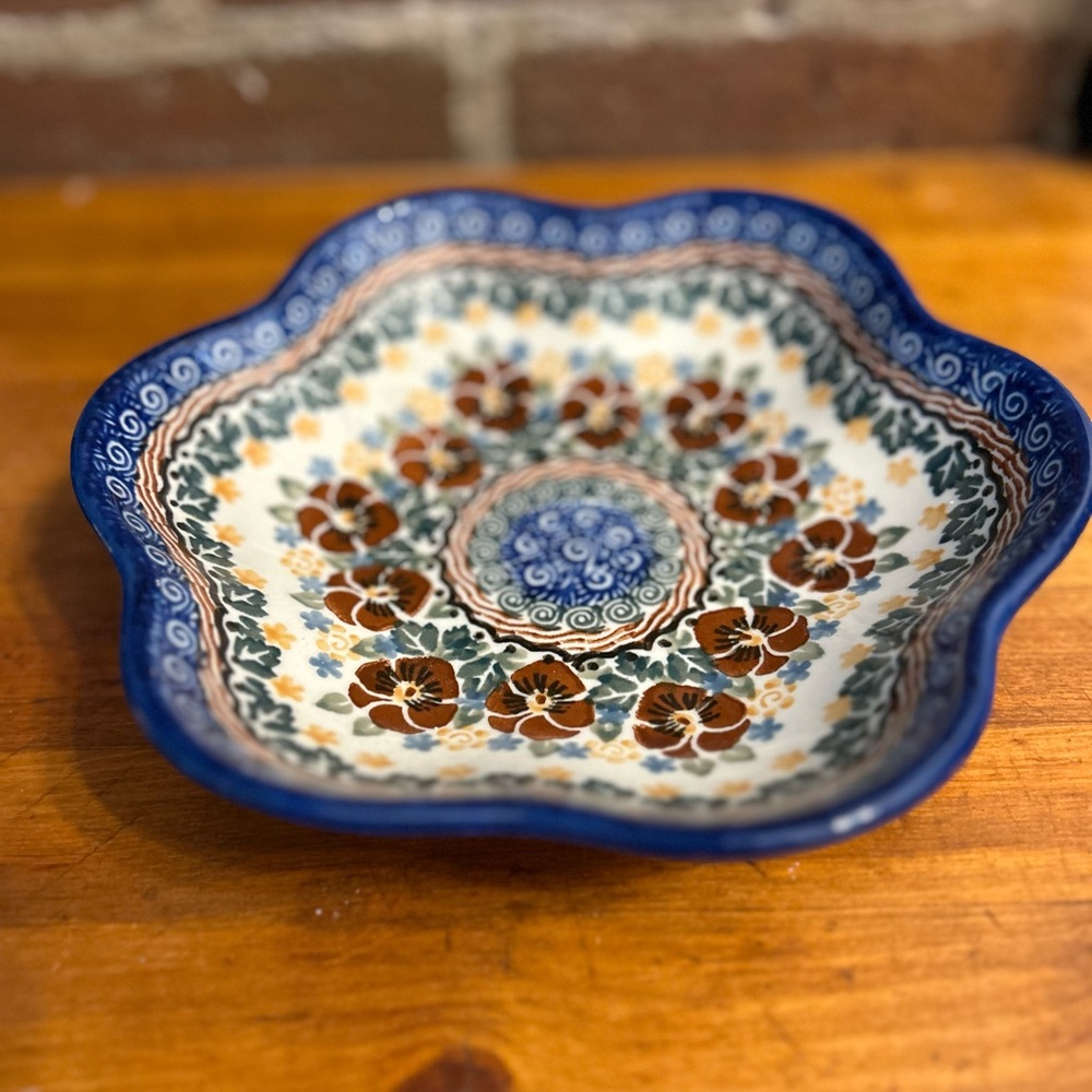 Floral Ceramic Decorative Polish Plate